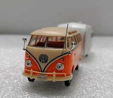VOLKSWAGEN T1 Bulli con Caravan - Modellino vintage pressofuso scala 1:43 come nuovo