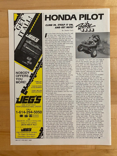 Articolo stampa 1989 honda - articolo,