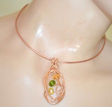 Collana donna cristalli giallo