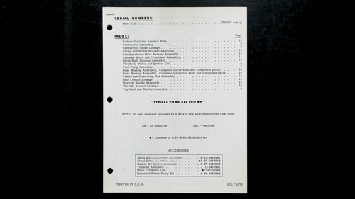 Manuale ricambi fuoribordo