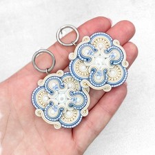 Orecchini azzurro bianco panna