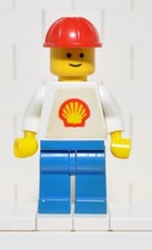 Lego Classic Town shell014 Operaio Shell elmetto rosso 1980 set 7816
