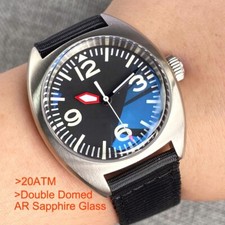 Orologio Uomo Automatico 20ATM Diving 36mm Doppia Cupola Aviatore AR Vetro Zaffiro NH35A