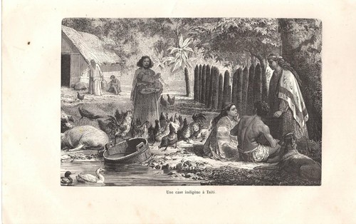 Stampa antica tahiti - stampa,