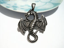 1pz ciondolo grande drago volante in acciaio inox 54x38mm  nickel free 