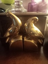 Pair Brass Dove Art Deco Style