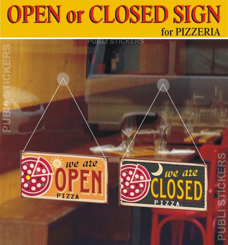 Pizza shop sign - pizza, "open-closed"