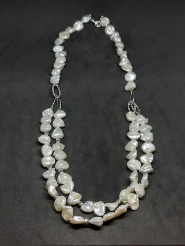 Collana due fili perle - due,