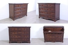 Canterano antico cassettone fine 700 vecchio comò lombardo ribalta noce