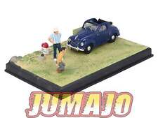 NB58 Voiture IXO 1/43 Diorama Route bleue FIAT 500 Topolino partie de pétanque