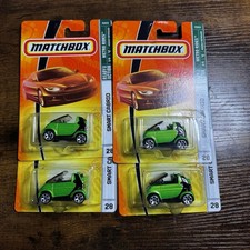 Lotto di 4 Giri Metro Matchbox 2008 #28 Smart Cabrio VERDE METALLIZZATO