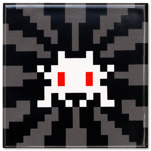 Invader black sunset tile - sunset,