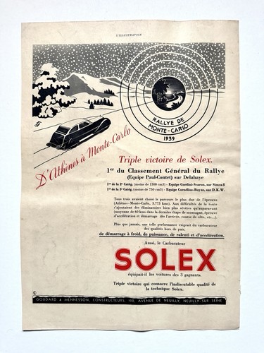 Pubblicità epoca 1939 solex - d'epoca,