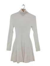 ZARA Abito a maniche lunghe Donna Abito Taglia IT 42 bianco sporco stile casual