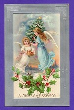 DUE ANGELI E ALBERO DI NATALE