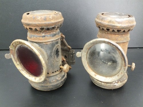 Pair vintage bicycle - vintage, lamps