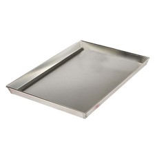 Teglia In Latta Rettangolare Saldata Bordata Da 60cm Per Pizza Forno Argento 006