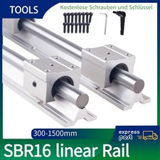 2x SBR16 300mm-4500mm guida lineare albero lineare rail + 4x blocco cuscinetti SBR16UU