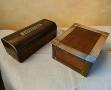 Vecchie Scatole Olandesi Legno/ Ottone. Contenitore,  cofanetto, portasigari
