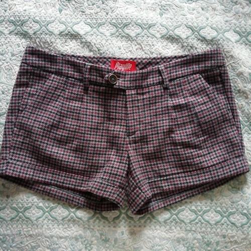Shorts quadretti rossi - a,
