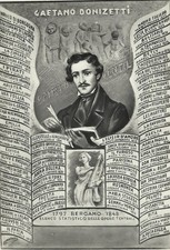 GAETANO DONIZETTI - 1797- Bergamo - 1848 elenco opere teatrali - vera f  -dup128