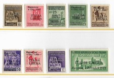 Italia 1944-45 emissioni locali C.L.N. Ravenna CEI 1-9 MNH set completo Cat.24000€