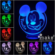 Lampada 3D Led Topolino Personalizzata Con Nome (Disney Mickey Mouse Regalo)
