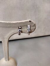 ORECCHINI IN ORO BIANCO  750/18 KT CON ZIRCONI  BIANCHI,  g. 2,10