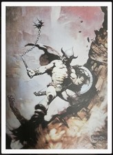 FRAZETTA-poster-GUERRIERO CON MAZZA CHIODATA -50x70 Circa