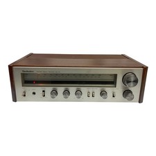 Technics SA-101 Ricevitore Stereo AM/FM Vintage Argento Woodgrain si accende così com'è
