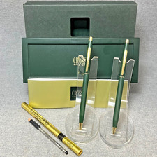 Penna Cross verde opaco e oro