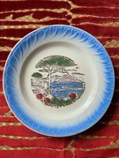 8° ANTICO PIATTO CERAMICA TOSCANA SAN GIOVANNI VALDARNO VEDUTA NAPOLI 22,5 CM