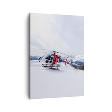 Quadro su Tela 50x70cm Elicottero montagne picco inverno Stampe Immagini Murale