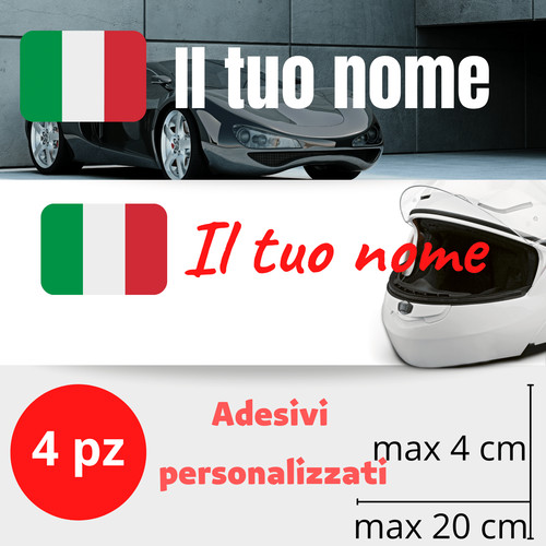 Adesivi con nome bandiera - e,