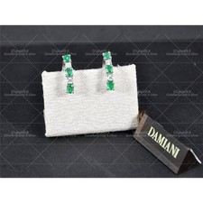 ORECCHINI DAMIANI DIAMANTI TAGLIO BRILLANTE CT.0.18 COLORE H IF, SMERALDI CT.1.2