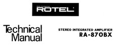 ROTEL RA-870BX Schematic