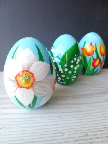 Uova pasqua legno - di, in