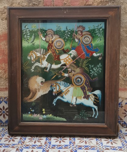 Pittura vetro raffigurante - pittura,