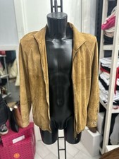 Giacca In Pelle Di Renna Usato Uomo Man Tg48 Marrone LLV1641