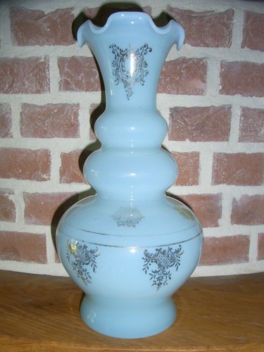 Antico bella vaso opalina blu - antico,