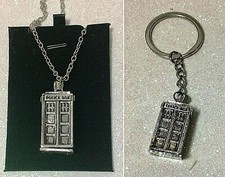 COLLANA CIONDOLO DOCTOR WHO TARDIS CABINA PORTACHIAVI NECKLACE KEYCHAIN