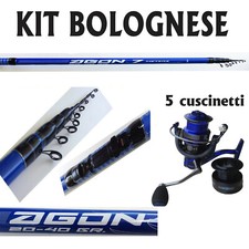 KIT PESCA BOLOGNESE CANNA CARBONIO CON MULINELLO COMBO MARE LAGO FIUME PASSATA
