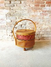 Travailleuse In Bambu E Paglia Di Vienna Anni 50