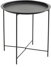Tavolino nero rotondo in