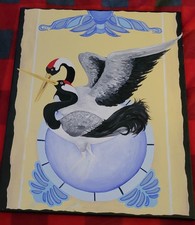 Due gru becchi incrociati olio