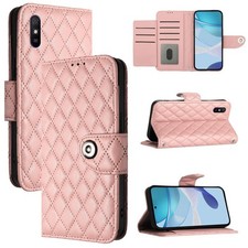 Per Redmi 9A / 9i / 9AT Custodia per telefono in pelle con texture rombica con c