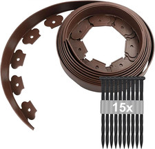 Bordura per Giardino 5M × 5Cm, Bordatura per Aiuole Con 15 Picchetti, Bordo per 