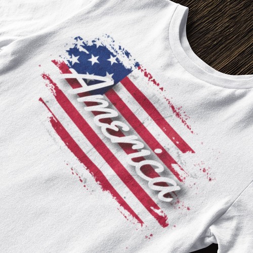 Shirt america con bandiera - t-shirt,