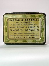 Scatola in lamina di alluminio (latta) Pastiglie Bertelli ~ Catramina • anni “50