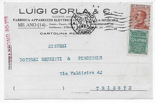 Cartolina milano 1924 per - cartolina,
